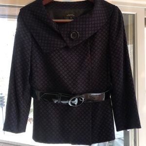LN Tahari Plum/Purple Retro Belted Blazer Size 6